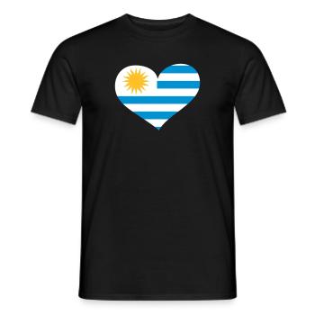 Uruguay Herz; Heart Uruguay - T-shirt homme - noir - Devant - AI Model Male 178 light (178cm)