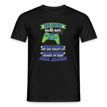 Zocken Gaming lustiger Spruch tshirt design - Männer T-Shirt - Schwarz - Vorne - AI Model Male 178 light (178cm)