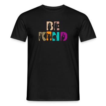 Sei freundlich motivierendes Zitat - Männer T-Shirt - Schwarz - Vorne - AI Model Male 178 light (178cm)