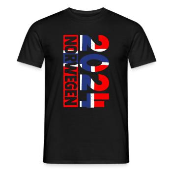 Urlaub Norwegen 2024 Fischer Angelteam Karpfen Ang - Männer T-Shirt - Schwarz - Vorne - AI Model Male 178 light (178cm)