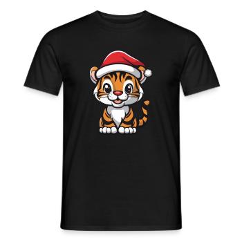 Noël du tigre - T-shirt homme - noir - Devant - AI Model Male 178 light (178cm)