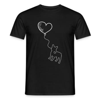 French bulldog - Men's T-Shirt - black - Front - AI Model Male 178 light (178cm)