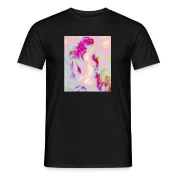 Naked naked censored censored - Men's T-Shirt - black - Front - AI Model Male 178 light (178cm)