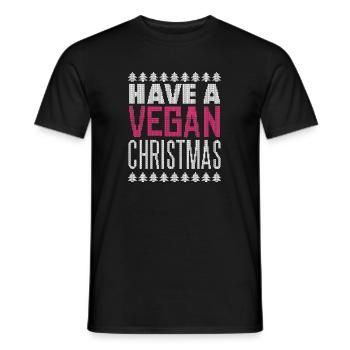 Noël noël drôle dire végétalien - T-shirt homme - noir - Devant - AI Model Male 178 light (178cm)