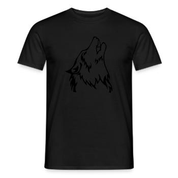 loup hurlant - T-shirt homme - noir - Devant - AI Model Male 178 light (178cm)