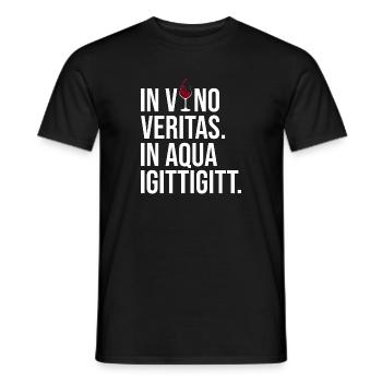 In Vino Veritas dans Aqua Igittigitt vin drôle - T-shirt homme - noir - Devant - AI Model Male 178 light (178cm)