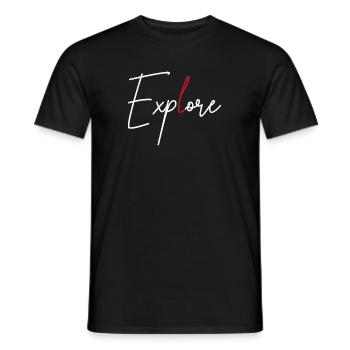 explore - Men's T-Shirt - black - Front - AI Model Male 178 light (178cm)