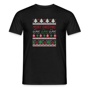 Unimog - Oldtimer - Offroad - Christmas - Men's T-Shirt - black - Front - AI Model Male 178 light (178cm)