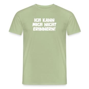 Ich kann mich nicht erinnern - Männer T-Shirt - Sage - Vorne - AI Model Male 178 light (178cm)