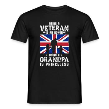 A Veteran Is An Honor Being A Grandpa Is Priceless - Men's T-Shirt - black - Front - AI Model Male 178 light (178cm)