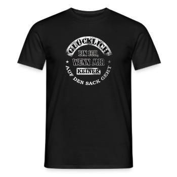 Glücklich bin ich wenn mich keiner nervt. Geschenk - Männer T-Shirt - Schwarz - Vorne - AI Model Male 178 light (178cm)