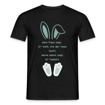 How the rabbit runs – or not! - Men's T-Shirt - black - Front - AI Model Male 178 light (178cm)