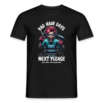 Hairdresser Halloween Bad Hair Days Hairstylist - Men's T-Shirt - black - Front - AI Model Male 178 light (178cm)
