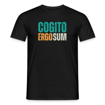 Cogito ergo sum - lateinisches Zitat - Männer T-Shirt - Schwarz - Vorne - AI Model Male 178 light (178cm)