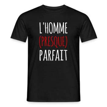 l'homme presque parfait - T-shirt homme - noir - Devant - AI Model Male 178 light (178cm)