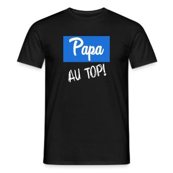 DAD. FATHER'S DAY. HAPPY FATHER'S DAY. HAPPY BIRTHDAY. - Men's T-Shirt - black - Front - AI Model Male 178 light (178cm)