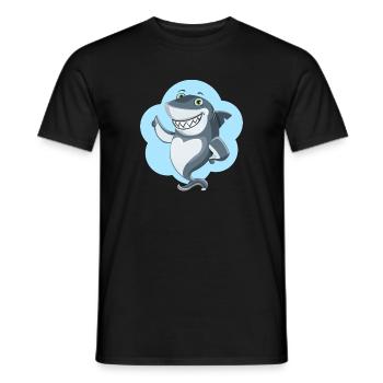 lustiger Haifisch - Männer T-Shirt - Schwarz - Vorne - AI Model Male 178 light (178cm)