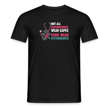 Cardiologist Humor Cardiology Nurse - Men's T-Shirt - black - Front - AI Model Male 178 light (178cm)