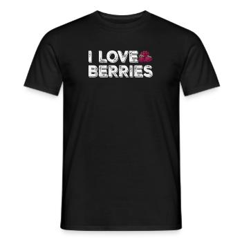 I love Berries - Vegane Ernährung Spruch - Männer T-Shirt - Schwarz - Vorne - AI Model Male 178 light (178cm)