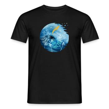 Sea Planet With Fish - Men's T-Shirt - black - Front - AI Model Male 178 light (178cm)