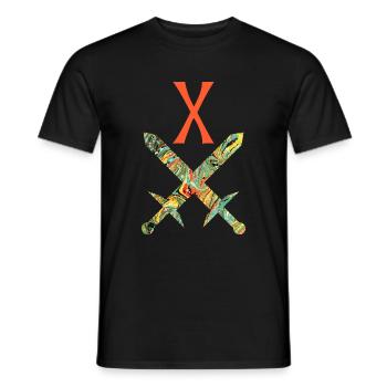 Épées croisées E 200 x - T-shirt homme - noir - Devant - AI Model Male 178 light (178cm)
