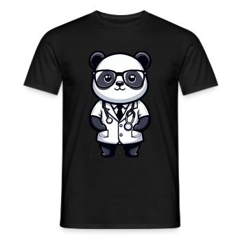 Cute Panda Doctor - Men's T-Shirt - black - Front - AI Model Male 178 light (178cm)