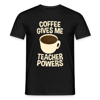 Le café me donne des pouvoirs de professeur 4 - T-shirt homme - noir - Devant - AI Model Male 178 light (178cm)