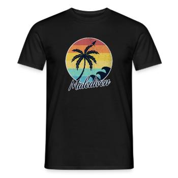 maldives - T-shirt homme - noir - Devant - AI Model Male 178 light (178cm)