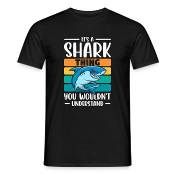 Sharks Diving Sailing Predator - Men's T-Shirt - black - Front - AI Model Male 178 light (178cm)