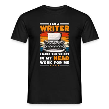Writers Writing Literature - Men's T-Shirt - black - Front - AI Model Male 178 light (178cm)