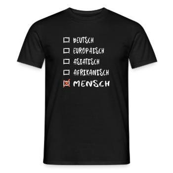 Rasse Mensch - Männer T-Shirt - Schwarz - Vorne - AI Model Male 178 light (178cm)