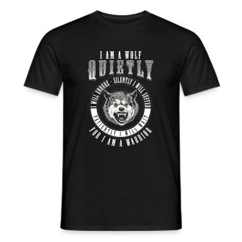 Wolf Nordisch Mond - Männer T-Shirt - Schwarz - Vorne - AI Model Male 178 light (178cm)