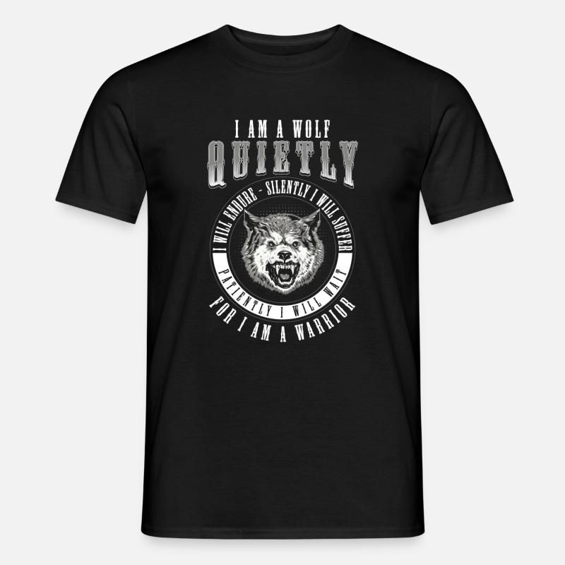 Wolf Nordisch Mond - Männer T-Shirt - Schwarz