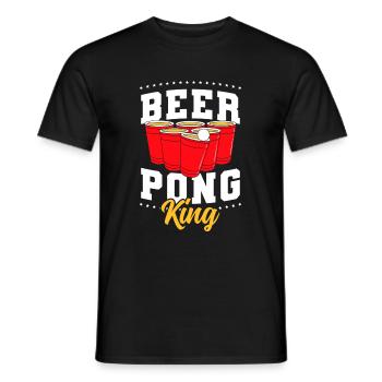 Beerpong Party Trinkspiel Besaufen - Männer T-Shirt - Schwarz - Vorne - AI Model Male 178 light (178cm)