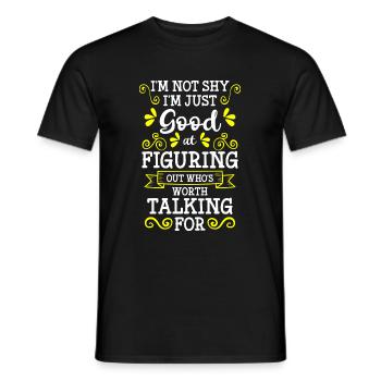 Timide, misanthrope, antisociale - T-shirt homme - noir - Devant - AI Model Male 178 light (178cm)