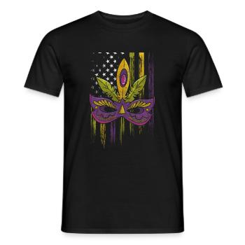 Mardi Gras Celebration Louisiana Beads - Men's T-Shirt - black - Front - AI Model Male 178 light (178cm)