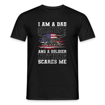 Military Land Dog Day World Peace - Men's T-Shirt - black - Front - AI Model Male 178 light (178cm)