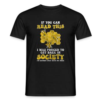 abeilles apicoles de colonie d’abeilles mellifères - T-shirt homme - noir - Devant - AI Model Male 178 light (178cm)