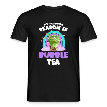 Boba Pearl Milk Eistee - Männer T-Shirt - Schwarz - Vorne - AI Model Male 178 light (178cm)
