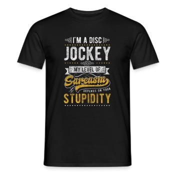 Party Vinyl Record Mood Hobby - Men's T-Shirt - black - Front - AI Model Male 178 light (178cm)