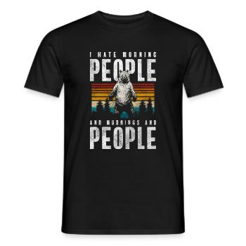 Grizzly Power Paws Hunting - Men's T-Shirt - black - Front - AI Model Male 178 light (178cm)