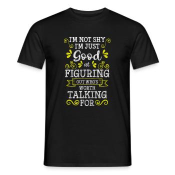 Les loups solitaires évitent les réflexions sociales - T-shirt homme - noir - Devant - AI Model Male 178 light (178cm)