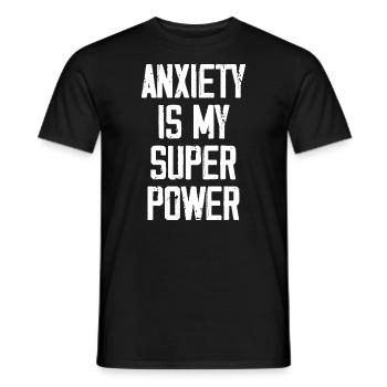 Angst ist meine Superkraft - Lustig - Männer T-Shirt - Schwarz - Vorne - AI Model Male 178 light (178cm)