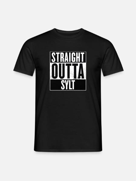 Straight Outta Sylt - Männer T-Shirt - Schwarz