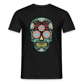 Skull-Mexico - Men's T-Shirt - black - Front - AI Model Male 178 light (178cm)