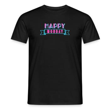 Happy Monday - Männer T-Shirt - Schwarz - Vorne - AI Model Male 178 light (178cm)