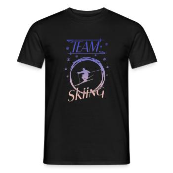 team skiing - Männer T-Shirt - Schwarz - Vorne - AI Model Male 178 light (178cm)