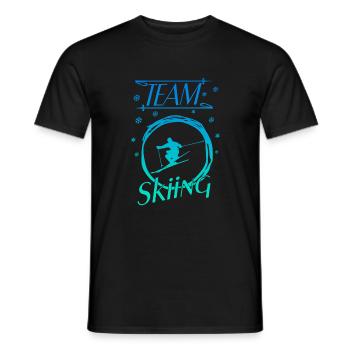 team skiing - Männer T-Shirt - Schwarz - Vorne - AI Model Male 178 light (178cm)