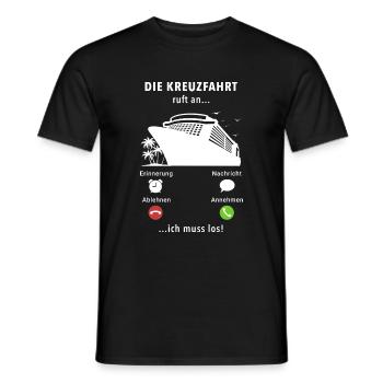 Anruf Kreuzfahrt, Kreuzfahrtschiff, Schiffsreise - Männer T-Shirt - Schwarz - Vorne - AI Model Male 178 light (178cm)