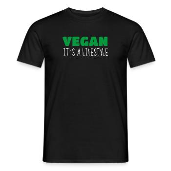 VEGAN - IT ́S A LIFESTYLE - VEGANER - Men's T-Shirt - black - Front - AI Model Male 178 light (178cm)